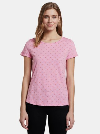 Ružové dámske vzorované tričko Tom Tailor Denim