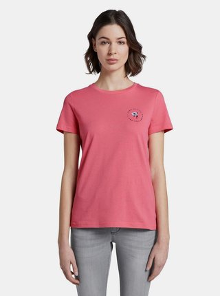 Ružové dámske tričko s potlačou Tom Tailor