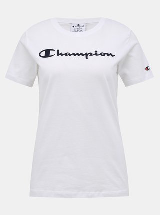 Biele dámske regular fit tričko s potlačou Champion