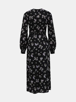 Čierne kvetované maxi šaty Miss Selfridge