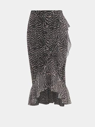 Hnedá vzorovaná sukňa Miss Selfridge Petites