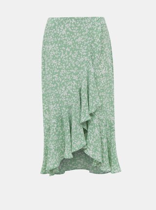 Svetlozelená kvetovaná sukňa Miss Selfridge