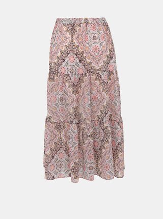 Ružová vzorovaná midi sukňa Miss Selfridge