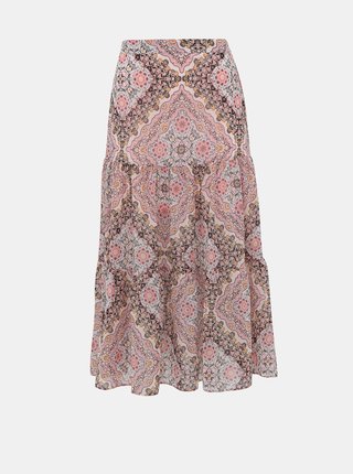 Ružová vzorovaná midi sukňa Miss Selfridge