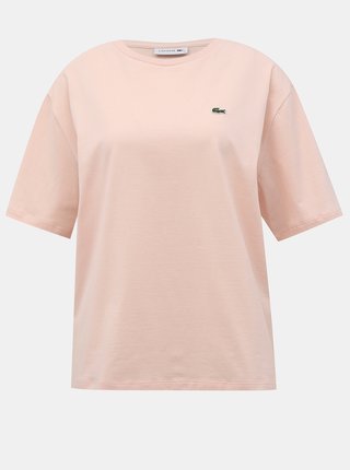 Svetloružové dámske basic tričko Lacoste