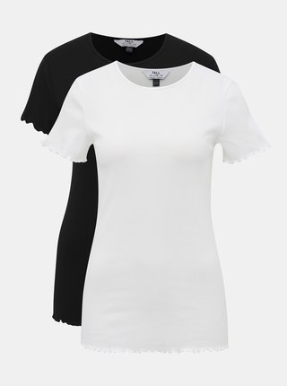 Sada dvoch tričiek v čiernej a bielej farbe Dorothy Perkins Tall