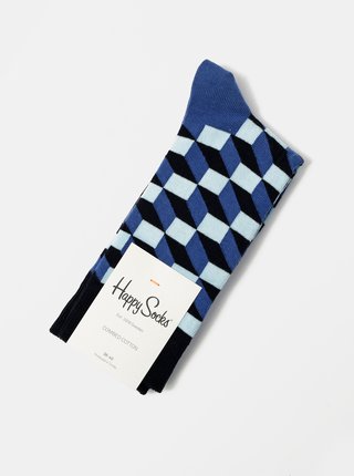 Modré vzorované ponožky Happy Socks Filled Optic
