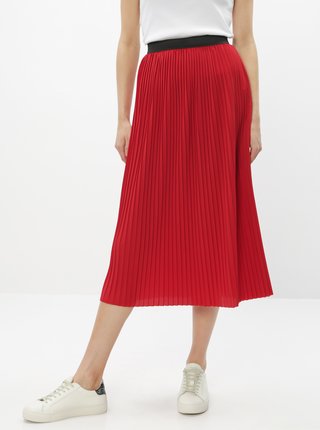 Červená plisovaná midi sukňa Jacqueline de Yong Paris