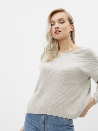 Béžový obojstranný basic sveter ONLY Fbrynn