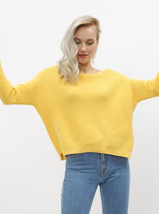 Žltý obojstranný basic sveter ONLY Fbrynn
