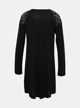 Čierne svetrové šaty s krajkou ONLY Karla