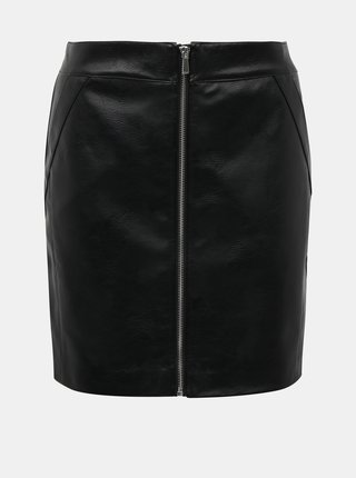 Čierna koženková sukňa ONLY Glow