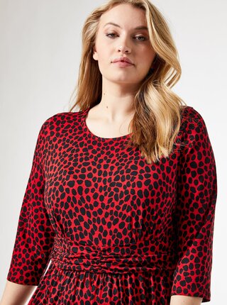 Červené šaty s leopardím vzorom Dorothy Perkins Curve