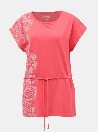 Ružové dámske tričko so zaväzováním SAM 73