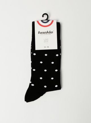Čierne bodkované ponožky Fusakle Puntík