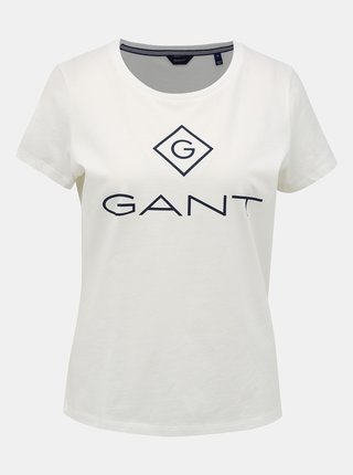 Biele dámske tričko s potlačou GANT