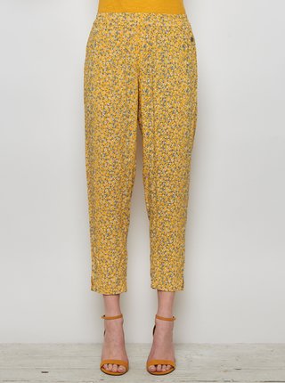 Žlté kvetované skrátené nohavice Tranquillo