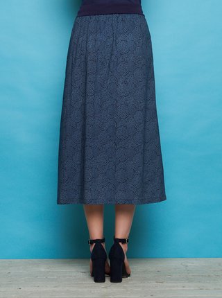 Tmavomodrá vzorovaná maxi sukňa Tranquillo