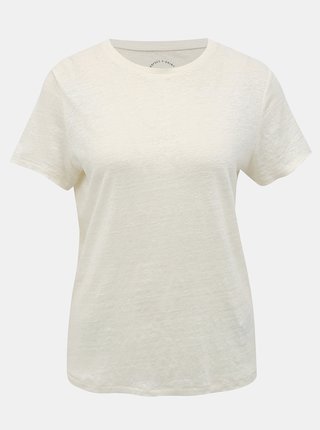 Krémové ľanové basic tričko ONLY Patrice