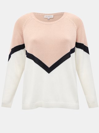 Bielo-ružový sveter ONLY CARMAKOMA Sara