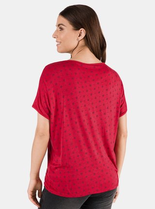 Červené dámske vzorované tričko SAM 73