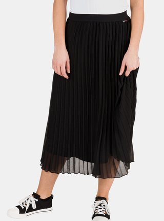 Čierna dámska plisovaná midi sukňa SAM 73
