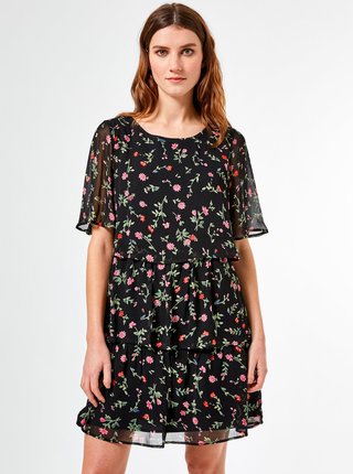 Čierne kvetované šaty Dorothy Perkins