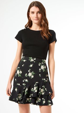 Čierna kvetovaná sukňa Dorothy Perkins
