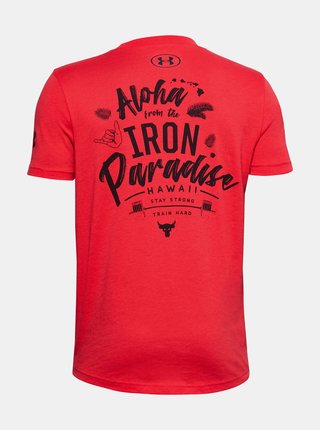 Červené klučičí tričko Rock Iron Under Armour