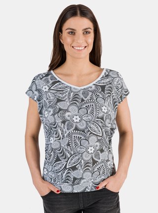 Šedé dámske kvetované tričko SAM 73