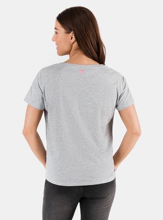 Světle šedé dámské tričko s potiskem SAM 73