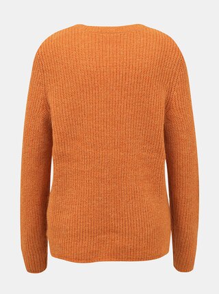 Oranžový sveter s prímesov vlny z alpaky VILA