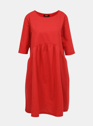 Červené ľanové šaty ZOOT Malvína