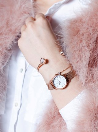 Dámske hodinky s nerezovým remienkom v ružovozlatej farbe Paul McNeal