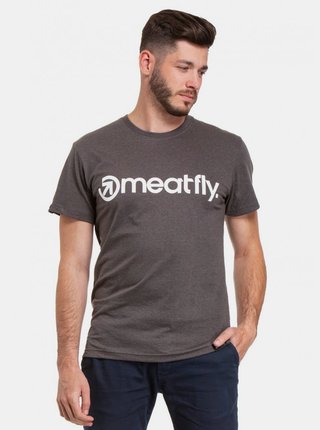 Tmavošedé pánske tričko s potlačou Meatfly Logo
