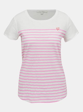 Ružovo-biele dámske tričko Tom Tailor