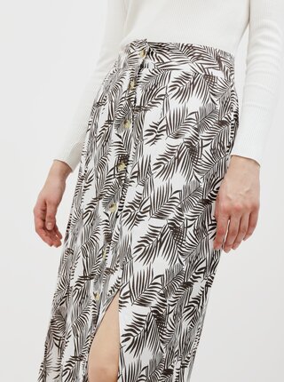 Čereno-biela kvetovaná maxi sukňa Noisy May Miva