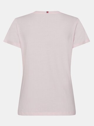 Svetloružové dámske basic tričko Tommy Hilfiger