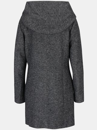 Tmavě šedý žíhaný lehký kabát s kapucí ONLY Sedona 
