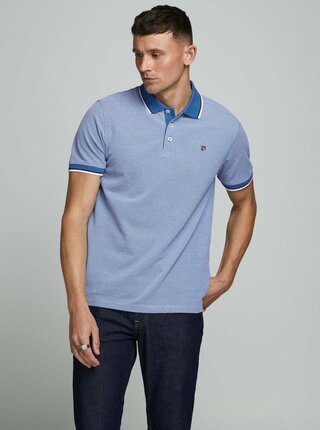 Modré polo tričko Jack & Jones Bluwin