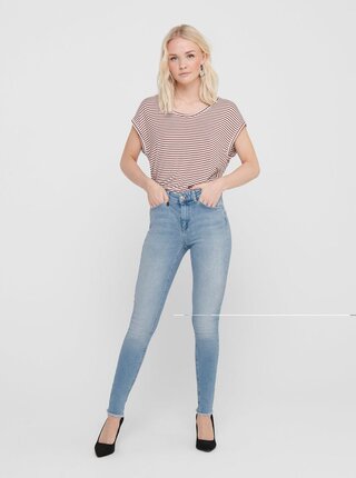 Modré skinny fit skrátené rifle ONLY Blush
