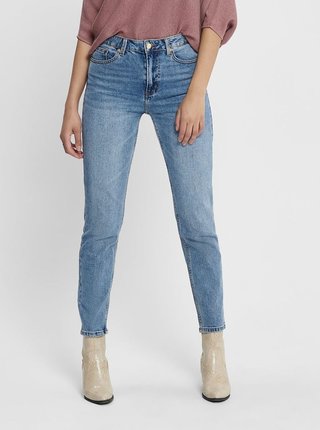Modré zkrácené straight fit džíny ONLY Emily