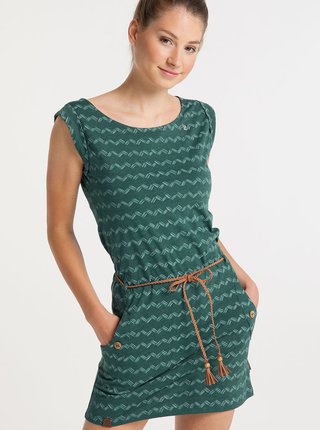 Zelené vzorované šaty Ragwear Tag Zig Zag