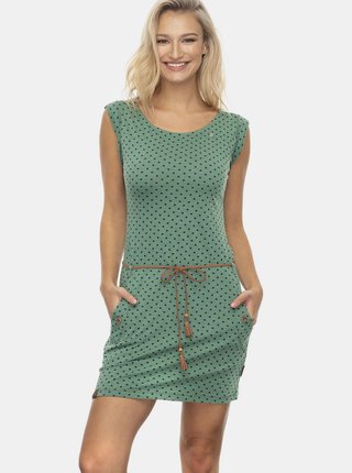 Zelené bodkované šaty Ragwear Tag Dots