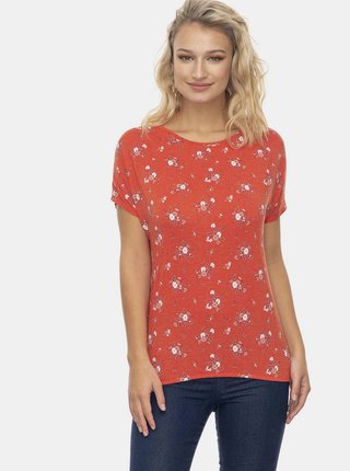 Červené dámske kvetované tričko Ragwear Pecori