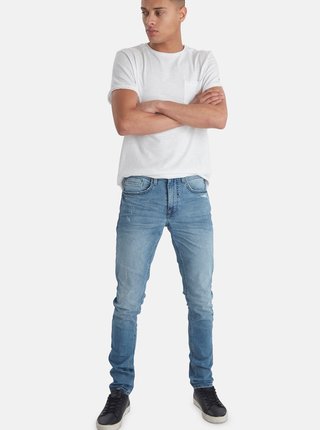 Světle modré slim fit džíny s potrhaným efektem Blend