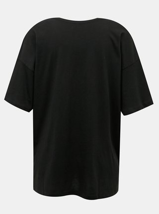 Čierne voľné tričko s potlačou Noisy May Isa