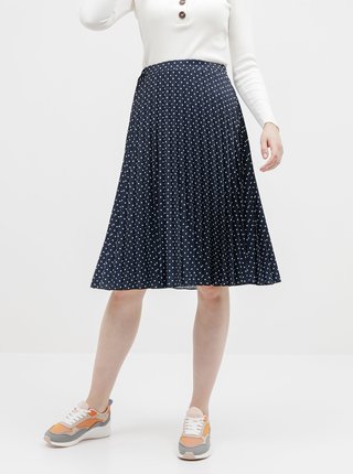 Tmavomodrá bodkovaná plisovaná sukňa Haily´s Leah