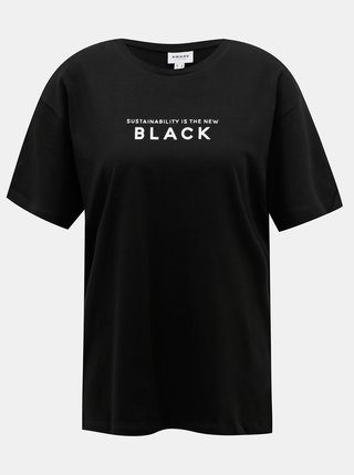 Čierne voľné tričko s potlačou VERO MODA Lilje