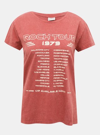 Cihlové tričko s potiskem JDY Rock